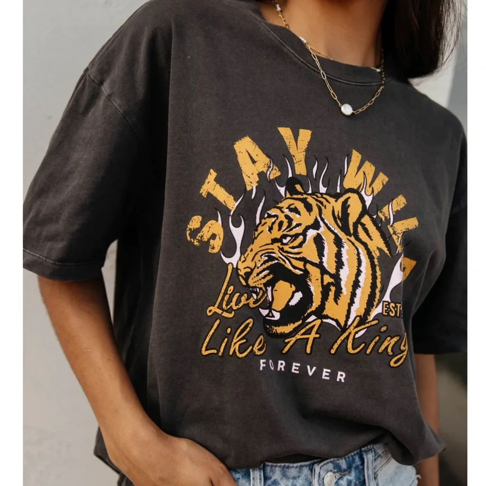 Stay Wild Graphic Tee, Sz S/M - Picture 1 of 4
